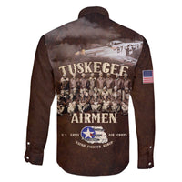 Remembering Tuskegee Airmen Family Matching Off The Shoulder Long Sleeve Dress and Hawaiian Shirt Heroes of the 332nd Squadron Retro Style - Wonder Print Shop