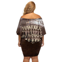 Remembering Tuskegee Airmen Family Matching Off Shoulder Short Dress and Hawaiian Shirt Heroes of the 332nd Squadron Retro Style - Wonder Print Shop