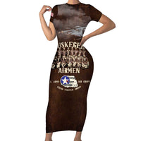 Remembering Tuskegee Airmen Family Matching Short Sleeve Bodycon Dress and Hawaiian Shirt Heroes of the 332nd Squadron Retro Style - Wonder Print Shop