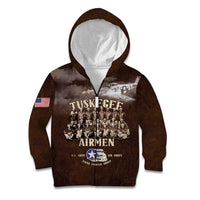 Remembering Tuskegee Airmen Kid Hoodie Heroes of the 332nd Squadron Retro Style - Wonder Print Shop