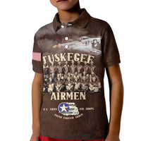 Remembering Tuskegee Airmen Kid Polo Shirt Heroes of the 332nd Squadron Retro Style - Wonder Print Shop