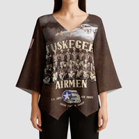 Remembering Tuskegee Airmen Kimono Sleeve Blouse Heroes of the 332nd Squadron Retro Style - Wonder Print Shop