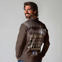 Remembering Tuskegee Airmen Long Sleeve Polo Shirt Heroes of the 332nd Squadron Retro Style - Wonder Print Shop