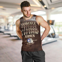 Remembering Tuskegee Airmen Men Tank Top Heroes of the 332nd Squadron Retro Style - Wonder Print Shop