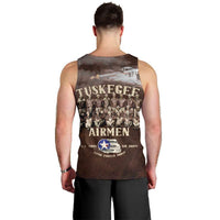 Remembering Tuskegee Airmen Men Tank Top Heroes of the 332nd Squadron Retro Style - Wonder Print Shop