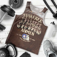 Remembering Tuskegee Airmen Men Tank Top Heroes of the 332nd Squadron Retro Style - Wonder Print Shop