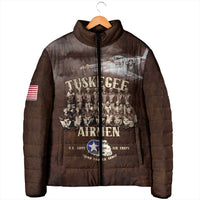 Remembering Tuskegee Airmen Padded Jacket Heroes of the 332nd Squadron Retro Style - Wonder Print Shop