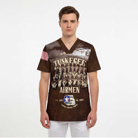 Remembering Tuskegee Airmen Scrub Top Heroes of the 332nd Squadron Retro Style - Wonder Print Shop