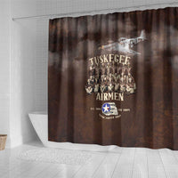 Remembering Tuskegee Airmen Shower Curtain Heroes of the 332nd Squadron Retro Style - Wonder Print Shop