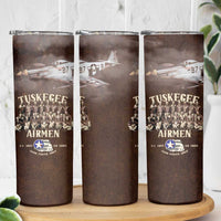 Remembering Tuskegee Airmen Skinny Tumbler Heroes of the 332nd Squadron Retro Style - Wonder Print Shop