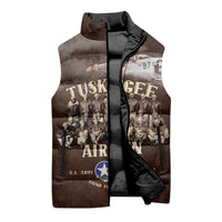 Remembering Tuskegee Airmen Sleeveless Puffer Jacket Heroes of the 332nd Squadron Retro Style - Wonder Print Shop