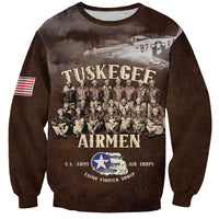 Remembering Tuskegee Airmen Sweatshirt Heroes of the 332nd Squadron Retro Style - Wonder Print Shop