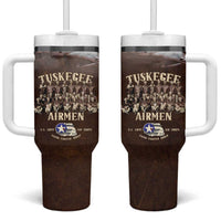 Remembering Tuskegee Airmen Tumbler With Handle Heroes of the 332nd Squadron Retro Style - Wonder Print Shop