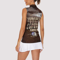 Remembering Tuskegee Airmen Women Sleeveless Polo Shirt Heroes of the 332nd Squadron Retro Style - Wonder Print Shop