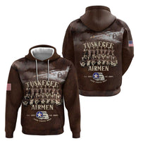 Remembering Tuskegee Airmen Zip Hoodie Heroes of the 332nd Squadron Retro Style - Wonder Print Shop