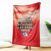 Remembering Tuskegee Airmen Blanket Heroes of the 332nd Squadron Red Art - Wonder Print Shop