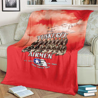 Remembering Tuskegee Airmen Blanket Heroes of the 332nd Squadron Red Art - Wonder Print Shop