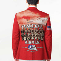 Remembering Tuskegee Airmen Blazer Heroes of the 332nd Squadron Red Art - Wonder Print Shop