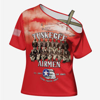 Remembering Tuskegee Airmen Cross Shoulder Shirt Heroes of the 332nd Squadron Red Art - Wonder Print Shop