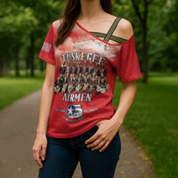 Remembering Tuskegee Airmen Cross Shoulder Shirt Heroes of the 332nd Squadron Red Art - Wonder Print Shop