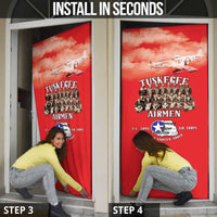 Remembering Tuskegee Airmen Door Cover Heroes of the 332nd Squadron Red Art - Wonder Print Shop