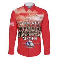 Remembering Tuskegee Airmen Family Matching Long Sleeve Bodycon Dress and Hawaiian Shirt Heroes of the 332nd Squadron Red Art - Wonder Print Shop