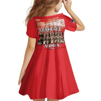 Remembering Tuskegee Airmen Family Matching Short Sleeve Bodycon Dress and Hawaiian Shirt Heroes of the 332nd Squadron Red Art - Wonder Print Shop