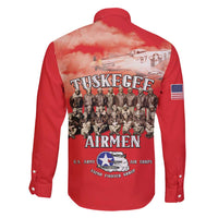 Remembering Tuskegee Airmen Family Matching Short Sleeve Bodycon Dress and Hawaiian Shirt Heroes of the 332nd Squadron Red Art - Wonder Print Shop