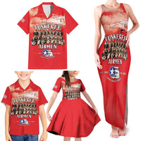 Remembering Tuskegee Airmen Family Matching Tank Maxi Dress and Hawaiian Shirt Heroes of the 332nd Squadron Red Art - Wonder Print Shop