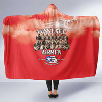Remembering Tuskegee Airmen Hooded Blanket Heroes of the 332nd Squadron Red Art - Wonder Print Shop