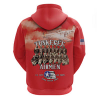 Remembering Tuskegee Airmen Hoodie Heroes of the 332nd Squadron Red Art - Wonder Print Shop