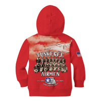 Remembering Tuskegee Airmen Kid Hoodie Heroes of the 332nd Squadron Red Art - Wonder Print Shop