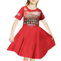 Remembering Tuskegee Airmen Kid Short Sleeve Dress Heroes of the 332nd Squadron Red Art - Wonder Print Shop