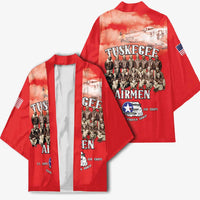 Remembering Tuskegee Airmen Kimono Heroes of the 332nd Squadron Red Art - Wonder Print Shop
