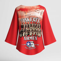 Remembering Tuskegee Airmen Kimono Sleeve Blouse Heroes of the 332nd Squadron Red Art - Wonder Print Shop