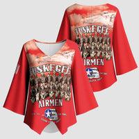 Remembering Tuskegee Airmen Kimono Sleeve Blouse Heroes of the 332nd Squadron Red Art - Wonder Print Shop