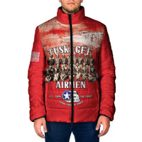 Remembering Tuskegee Airmen Padded Jacket Heroes of the 332nd Squadron Red Art - Wonder Print Shop