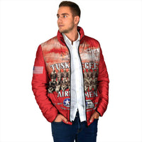 Remembering Tuskegee Airmen Padded Jacket Heroes of the 332nd Squadron Red Art - Wonder Print Shop