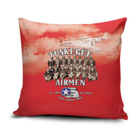 Remembering Tuskegee Airmen Pillow Cover Heroes of the 332nd Squadron Red Art - Wonder Print Shop