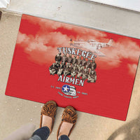 Remembering Tuskegee Airmen Rubber Doormat Heroes of the 332nd Squadron Red Art - Wonder Print Shop