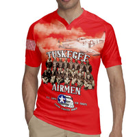 Remembering Tuskegee Airmen Rugby Jersey Heroes of the 332nd Squadron Red Art - Wonder Print Shop