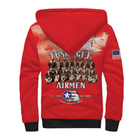 Remembering Tuskegee Airmen Sherpa Hoodie Heroes of the 332nd Squadron Red Art - Wonder Print Shop