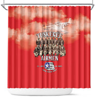 Remembering Tuskegee Airmen Shower Curtain Heroes of the 332nd Squadron Red Art - Wonder Print Shop