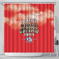Remembering Tuskegee Airmen Shower Curtain Heroes of the 332nd Squadron Red Art - Wonder Print Shop