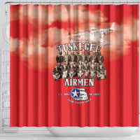 Remembering Tuskegee Airmen Shower Curtain Heroes of the 332nd Squadron Red Art - Wonder Print Shop