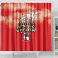 Remembering Tuskegee Airmen Shower Curtain Heroes of the 332nd Squadron Red Art - Wonder Print Shop