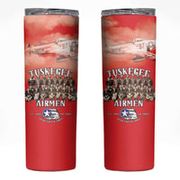 Remembering Tuskegee Airmen Skinny Tumbler Heroes of the 332nd Squadron Red Art - Wonder Print Shop