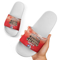 Remembering Tuskegee Airmen Slide Sandals Heroes of the 332nd Squadron Red Art - Wonder Print Shop