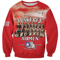 Remembering Tuskegee Airmen Sweatshirt Heroes of the 332nd Squadron Red Art - Wonder Print Shop