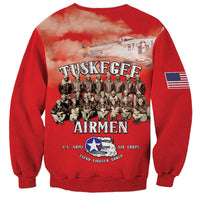 Remembering Tuskegee Airmen Sweatshirt Heroes of the 332nd Squadron Red Art - Wonder Print Shop